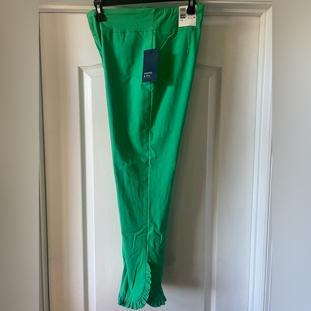 Crown & ivy Vibrant Green Fashion Pants
